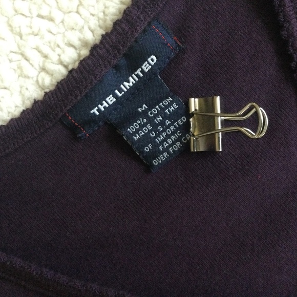 Vintage 90s Y2K The Limited Knit Cardigan Cotton Purple - Sz Medium - Picture 9 of 10